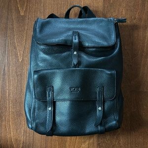 Black Tumi Leather Backpack